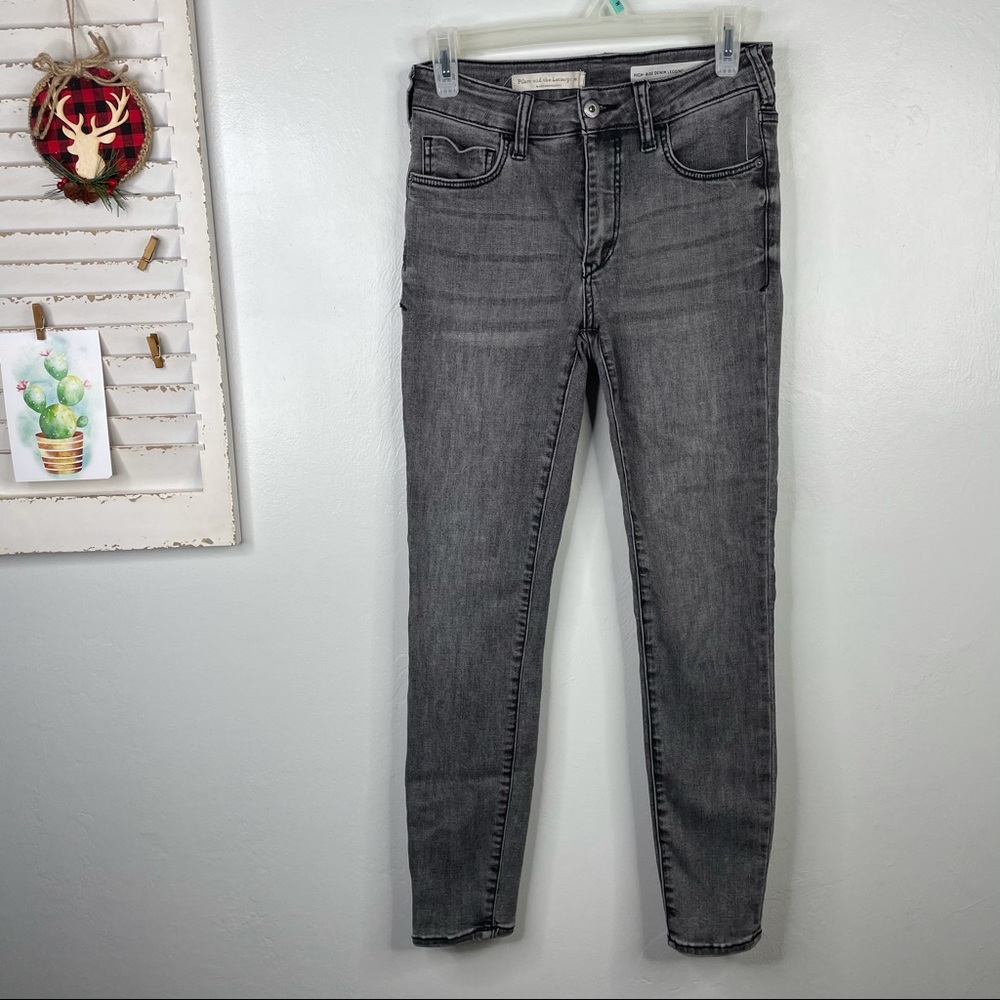 Pilcro And The Letterpress 🎱 High Rise Denim Leggings Jeans 🎱 27 🎱 Dark Gray